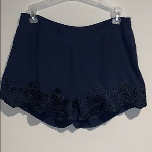 Dark blue chiffon shorts